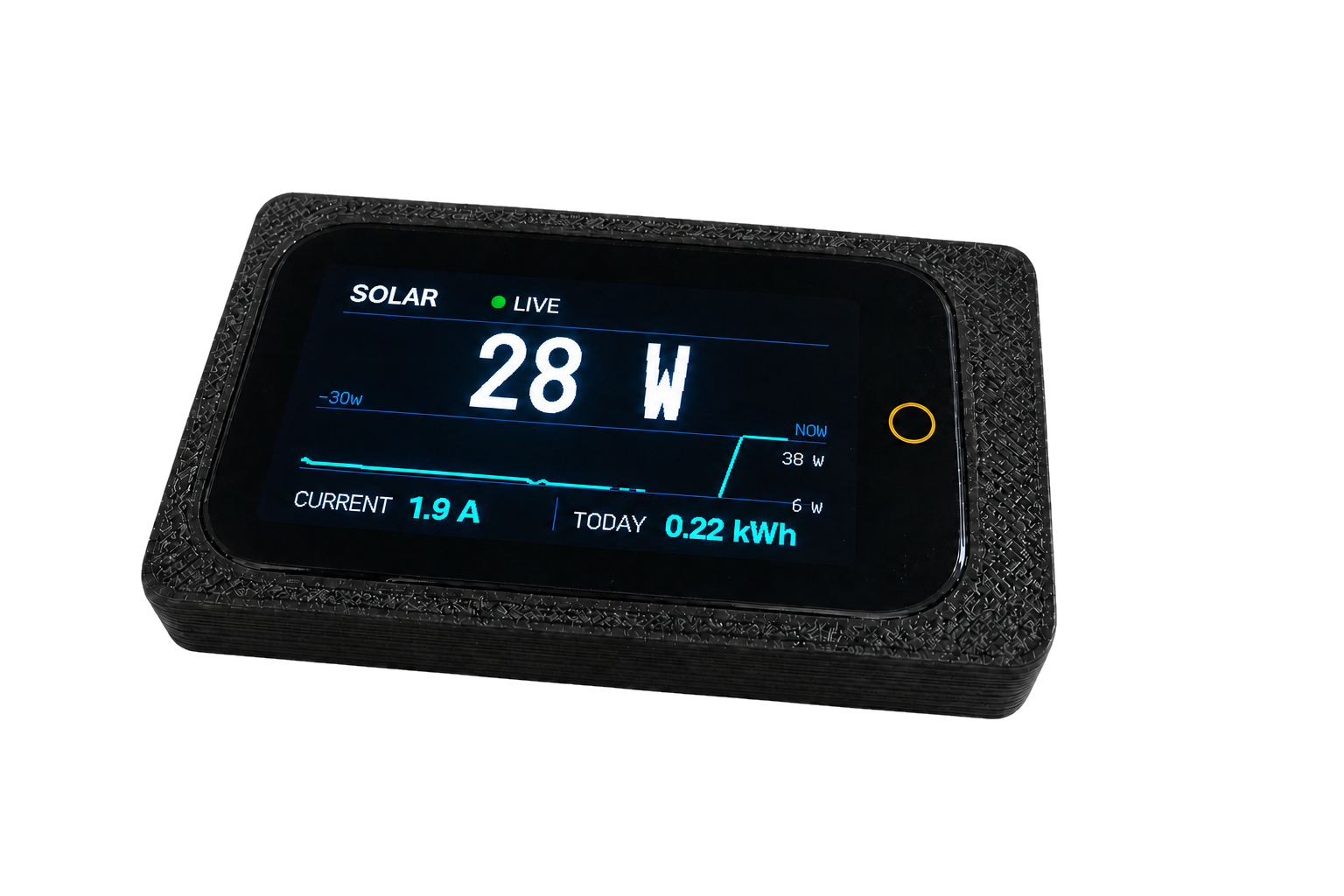 Tiny Camper Display showing solar production data