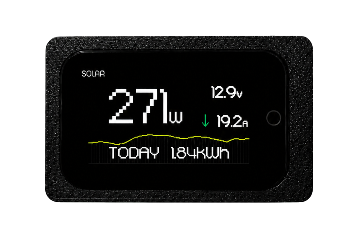 Watt's Up Display showing SmartSolar production data